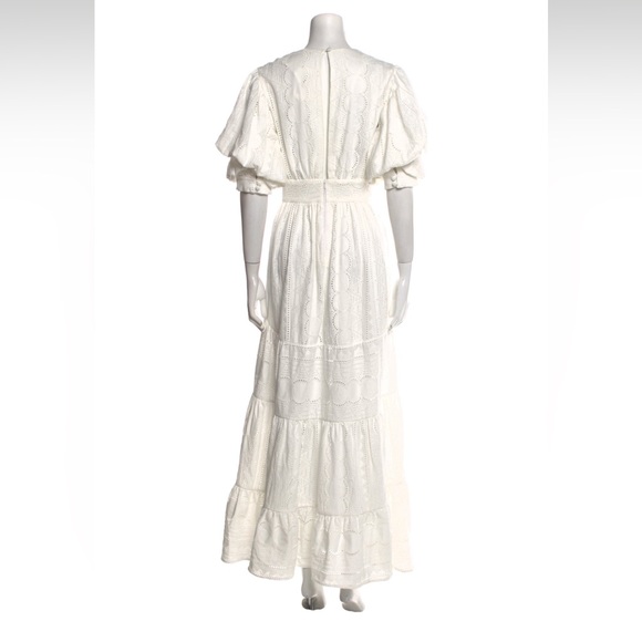 $1395 Johanna Ortiz Embroided White Maxi Dress Size:2 - Picture 3 of 4